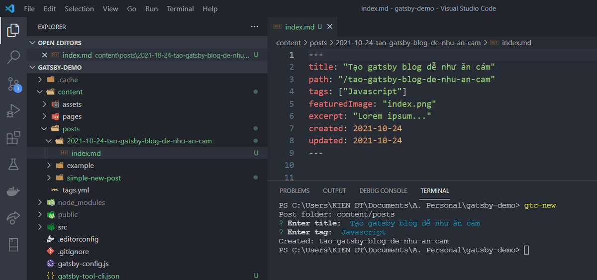 gatsby tool cli usage