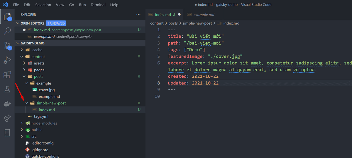 tao bai viet moi gatsby